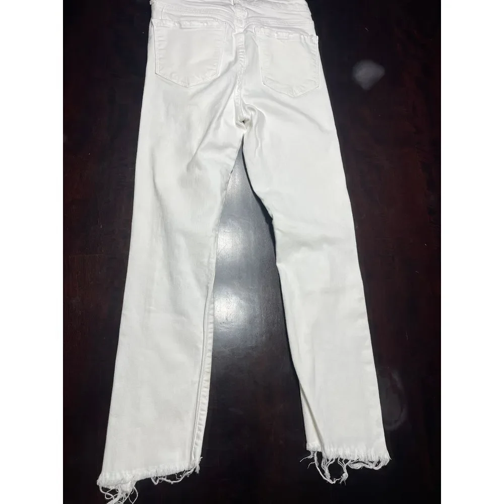Vervet White Distressed Jeans‎ Frayed Hem Casual Denim Pants Size 25 T-3